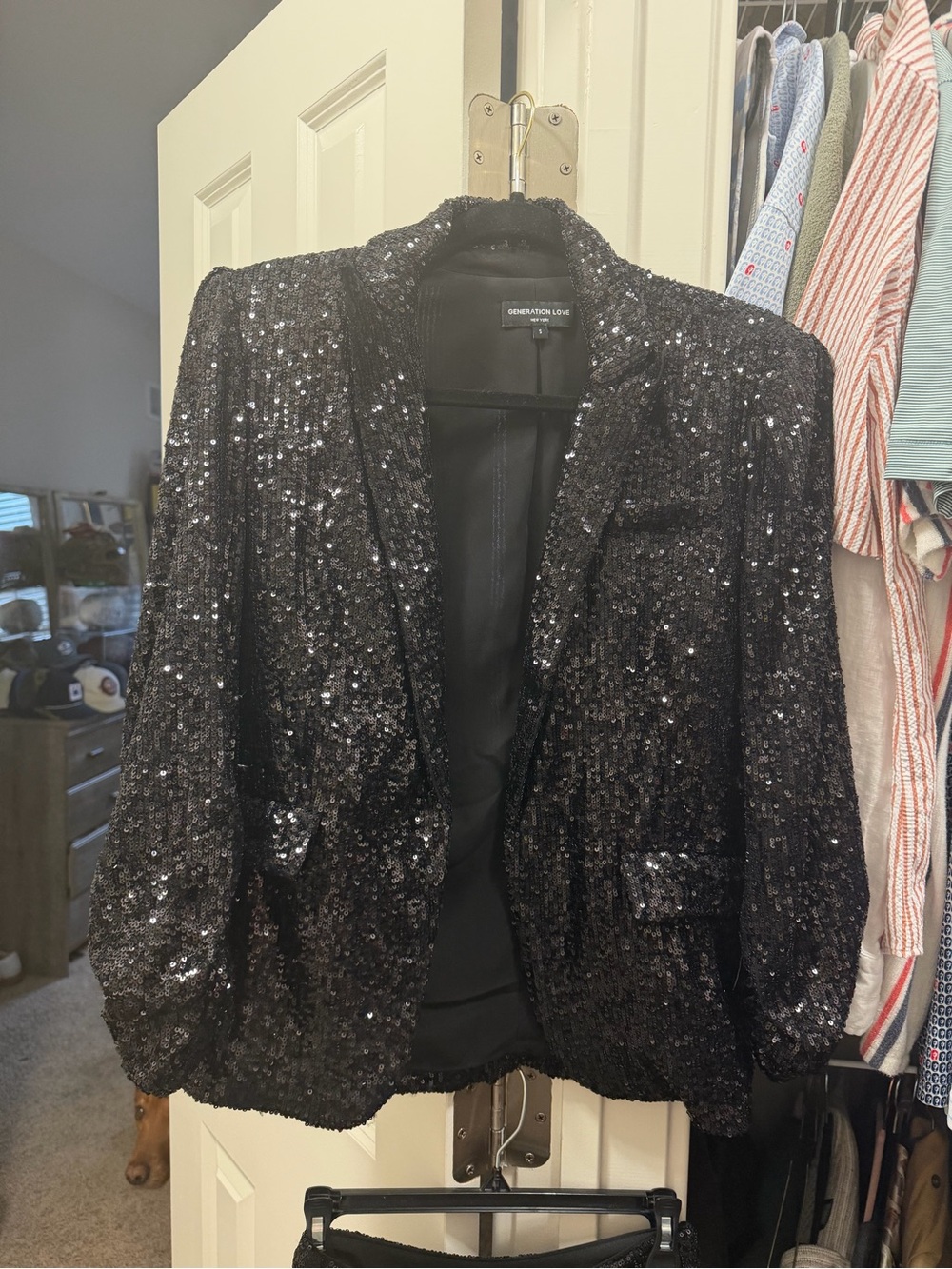 Generation Love Black Sequin Blazer Jacket